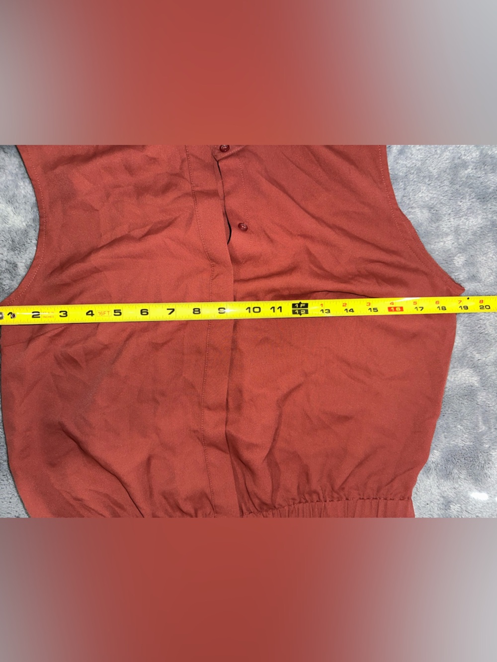Express Rust Sleeveless Button-Up Top - Picture 3 of 4